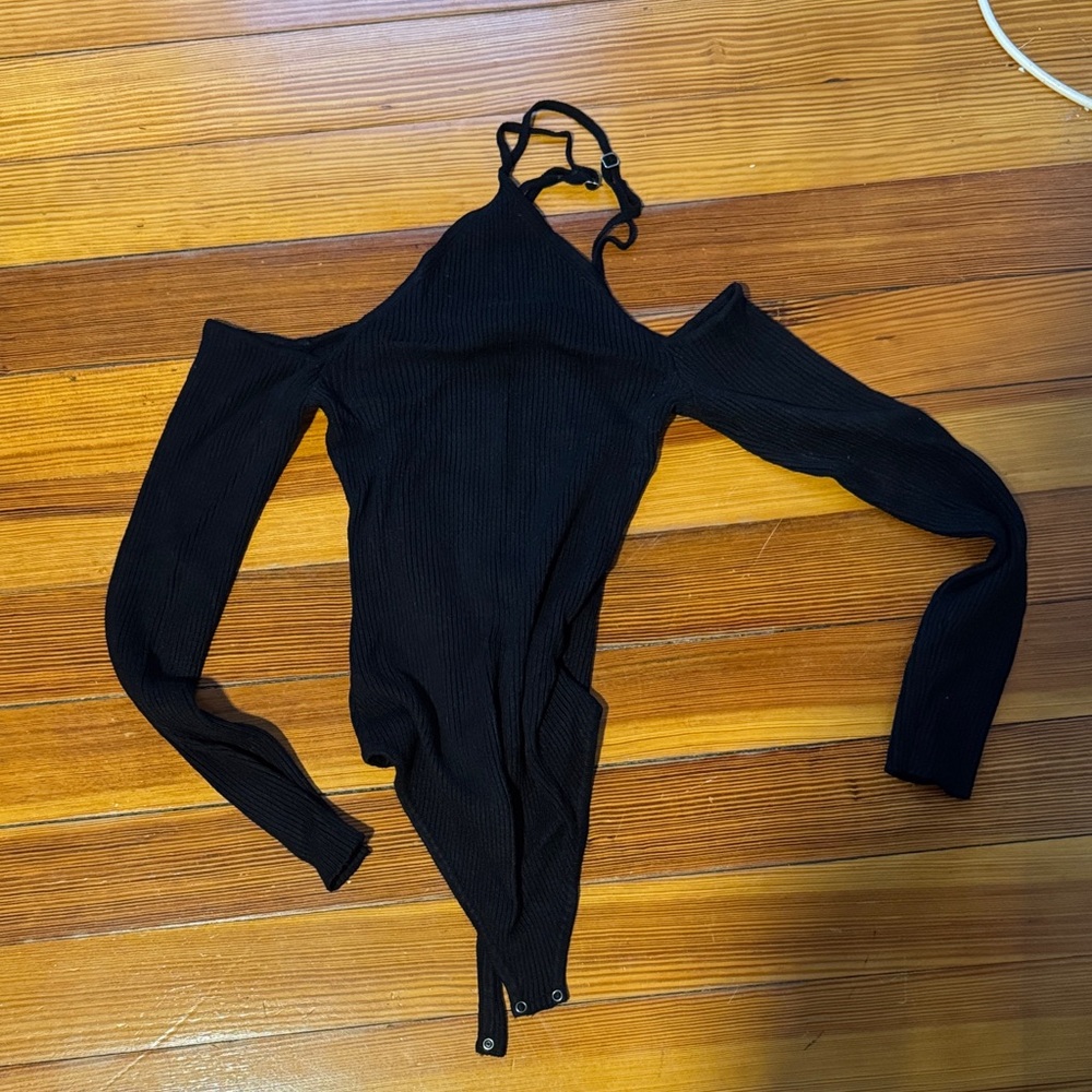 Abercrombie Black Cold Shoulder Bodysuit